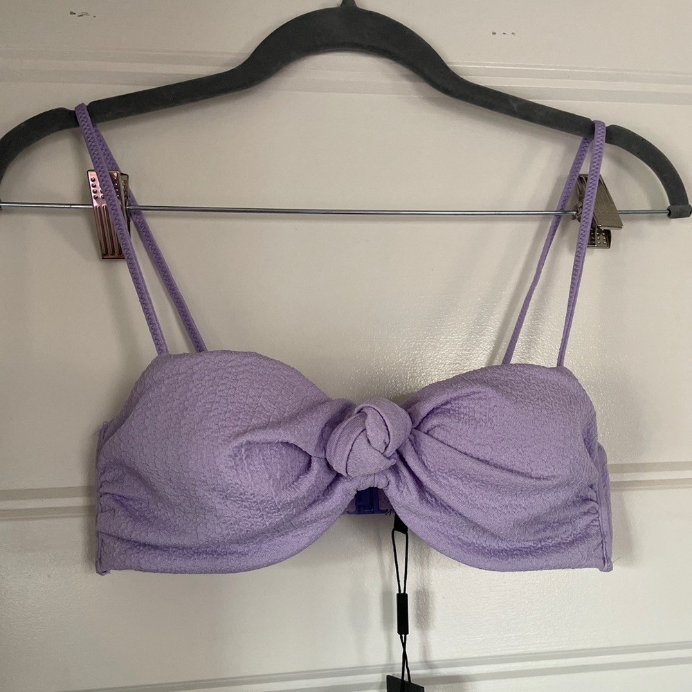 Triangl Purple front knot Theo top